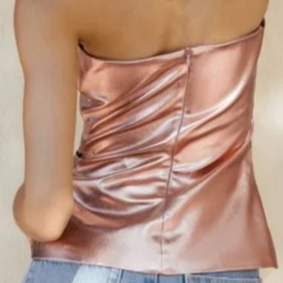 NWT ZARA strapless metallic top - Picture 4 of 11